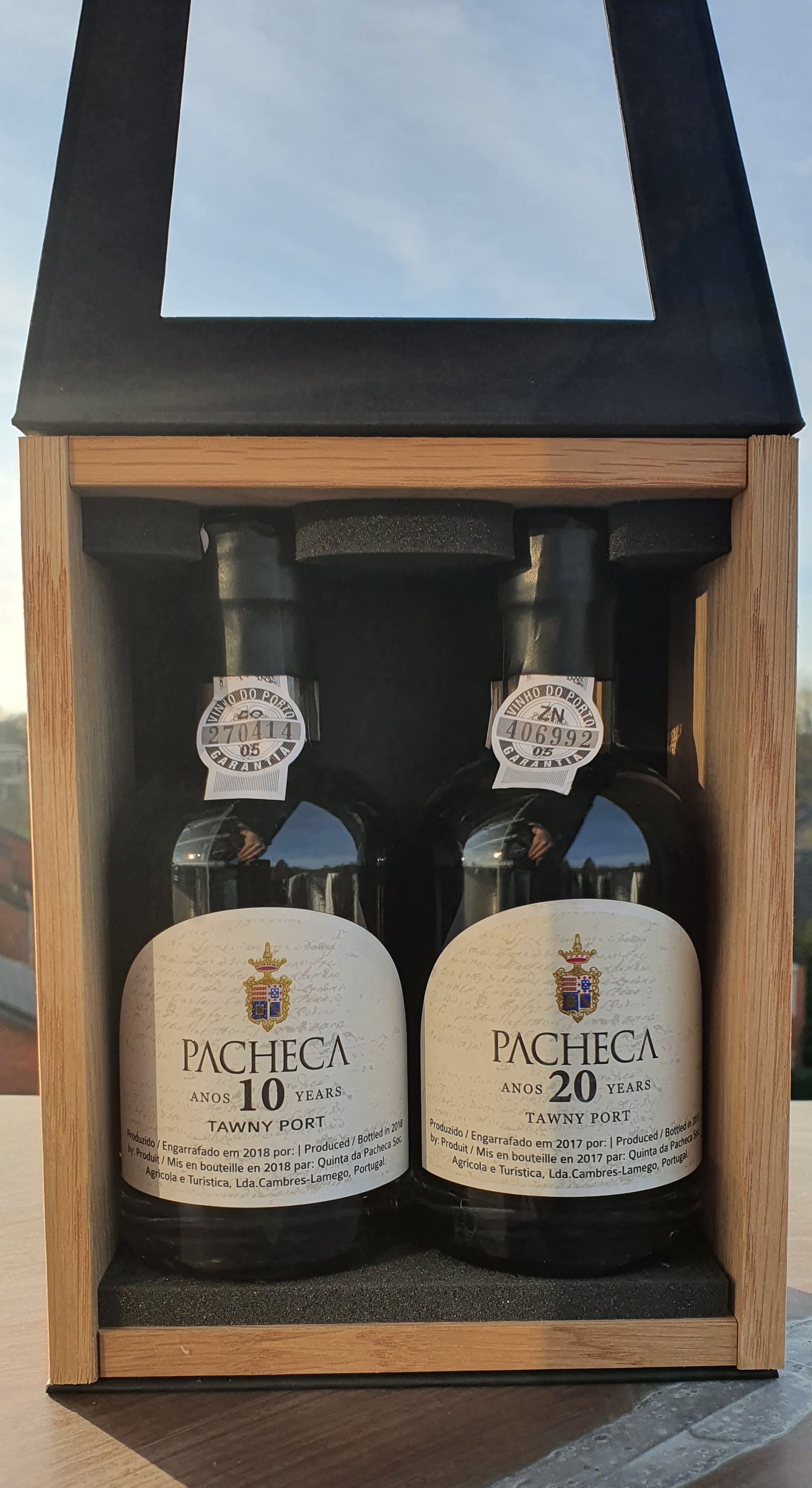 Pacheca Geschenk-Set Tawny 10 & 20 Years (je 0,2 L) im Wooden Case